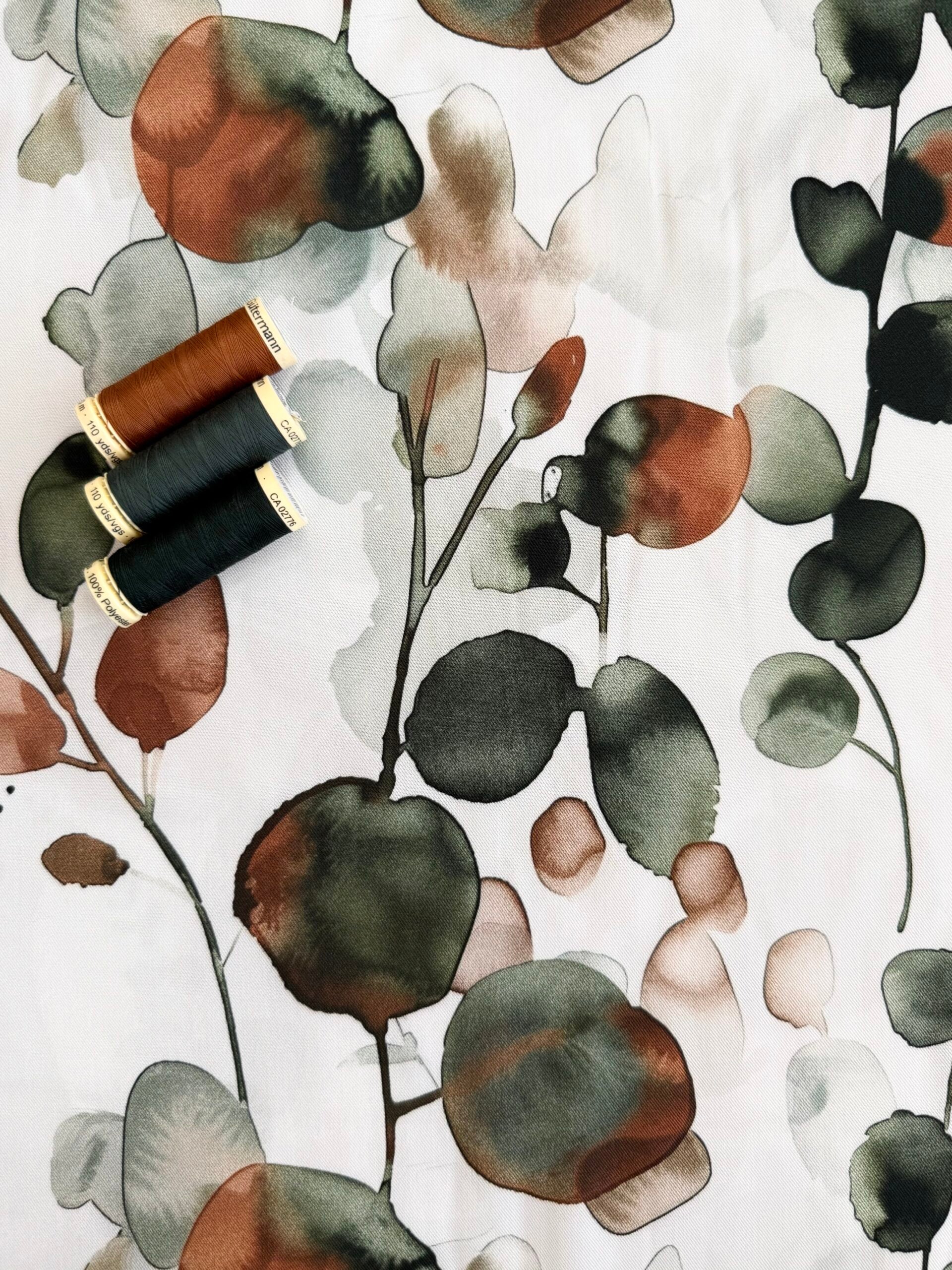 Light & Lush Viscose By Stof Of Denmark - Watercolour Silhouette 70cm Remnant