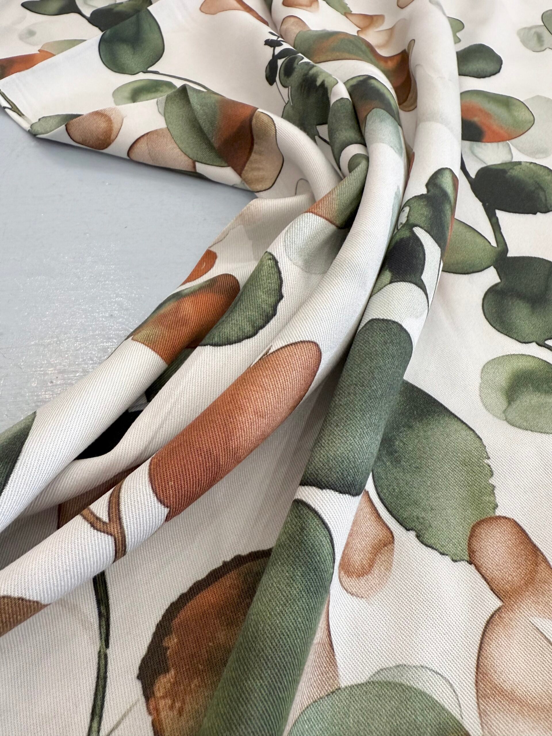 Light & Lush Viscose By Stof Of Denmark - Watercolour Silhouette 70cm Remnant