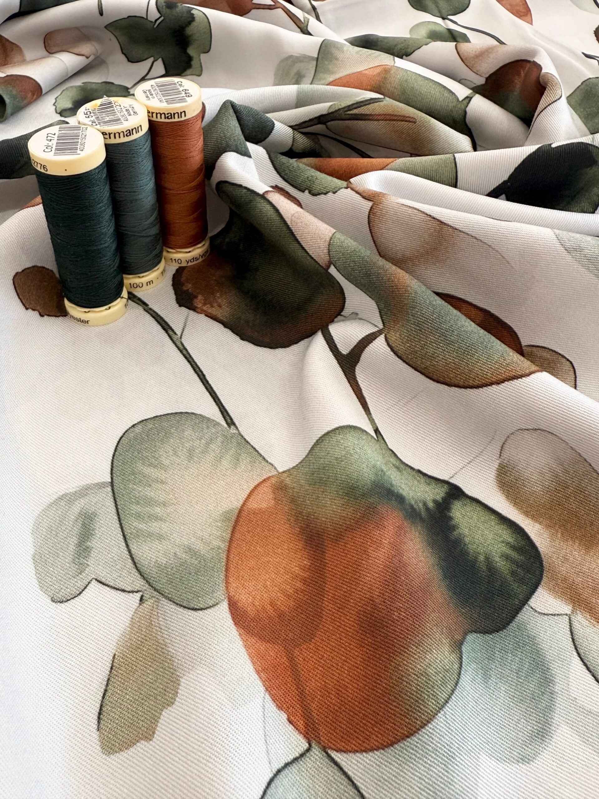 Light & Lush Viscose By Stof Of Denmark - Watercolour Silhouette 70cm Remnant