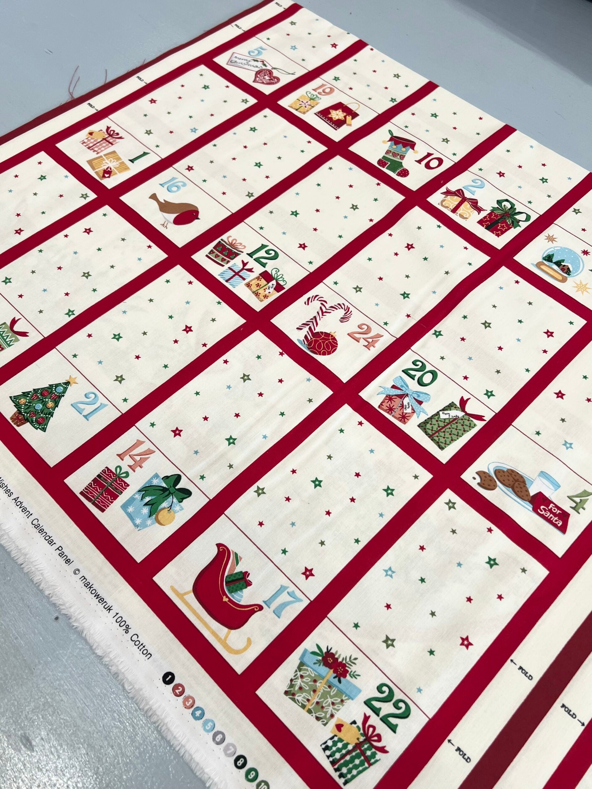 Makower Christmas Wishes Advent Calendar Panel
