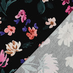 Digital Colette French Terry Black By Nerida Hansen 83cm Remnant