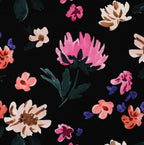 Digital Colette French Terry Black By Nerida Hansen 83cm Remnant