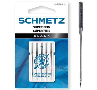 Schmetz Sewing Machine Needles - Super Fine Black 70/10 5 Pack