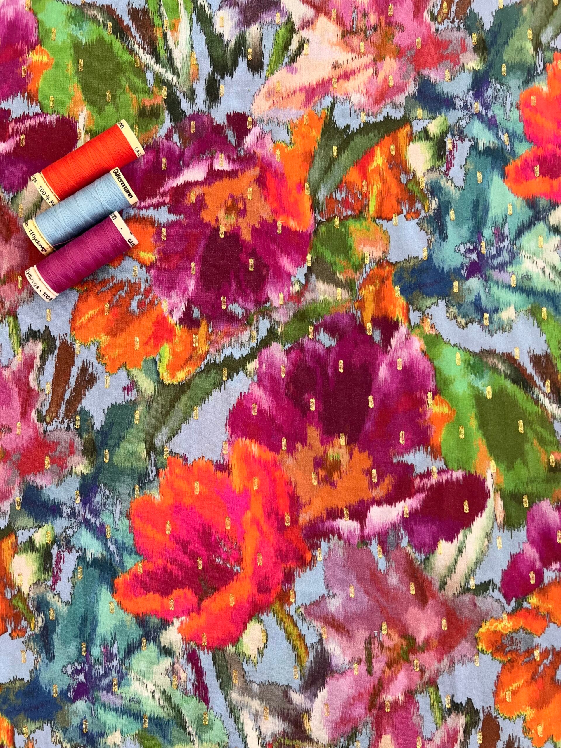 Lady McElroy Hazy Blooms Vienna Viscose Lawn 50cm Remnant