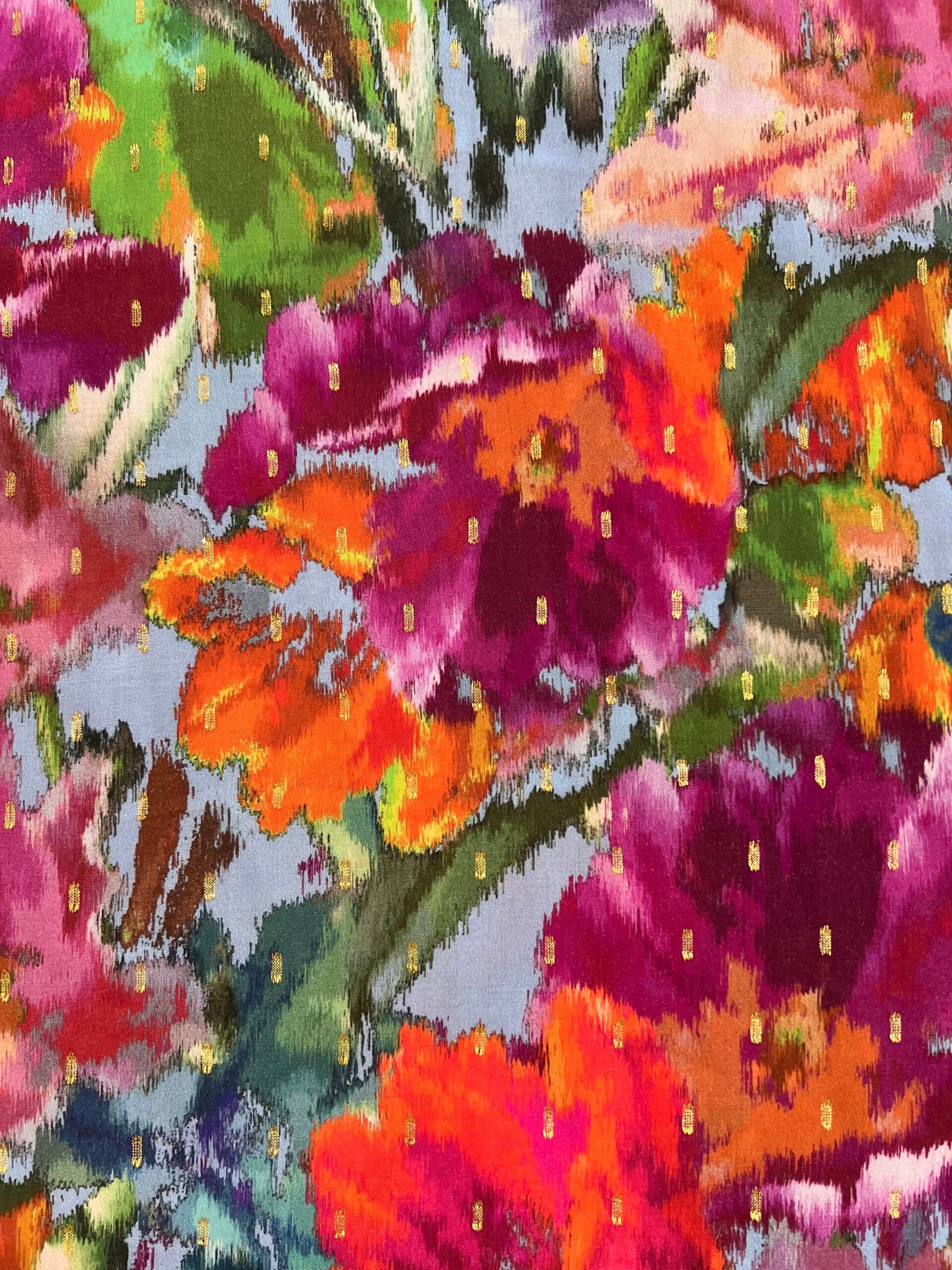 Lady McElroy Hazy Blooms Vienna Viscose Lawn 50cm Remnant