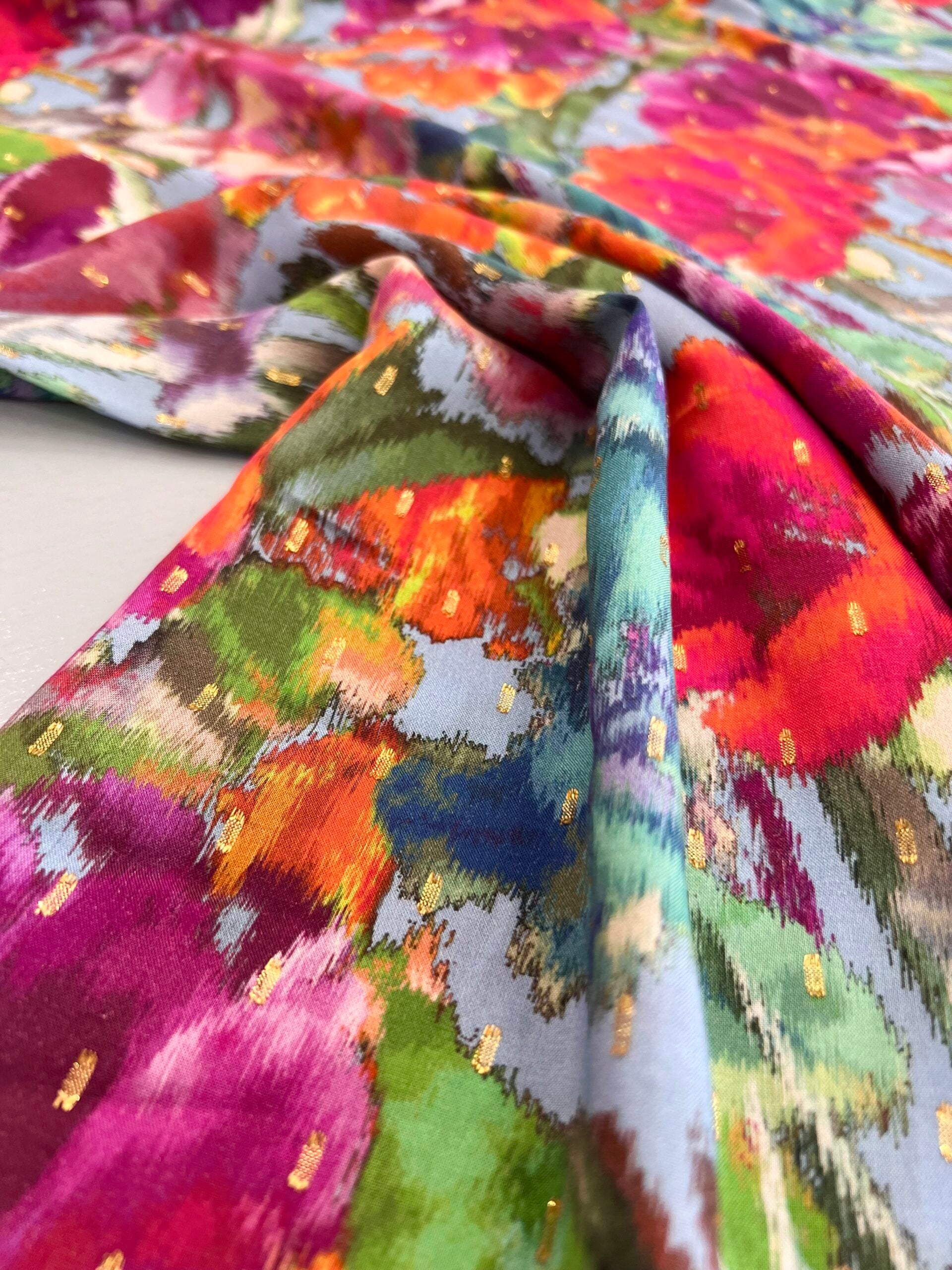 Lady McElroy Hazy Blooms Vienna Viscose Lawn 50cm Remnant