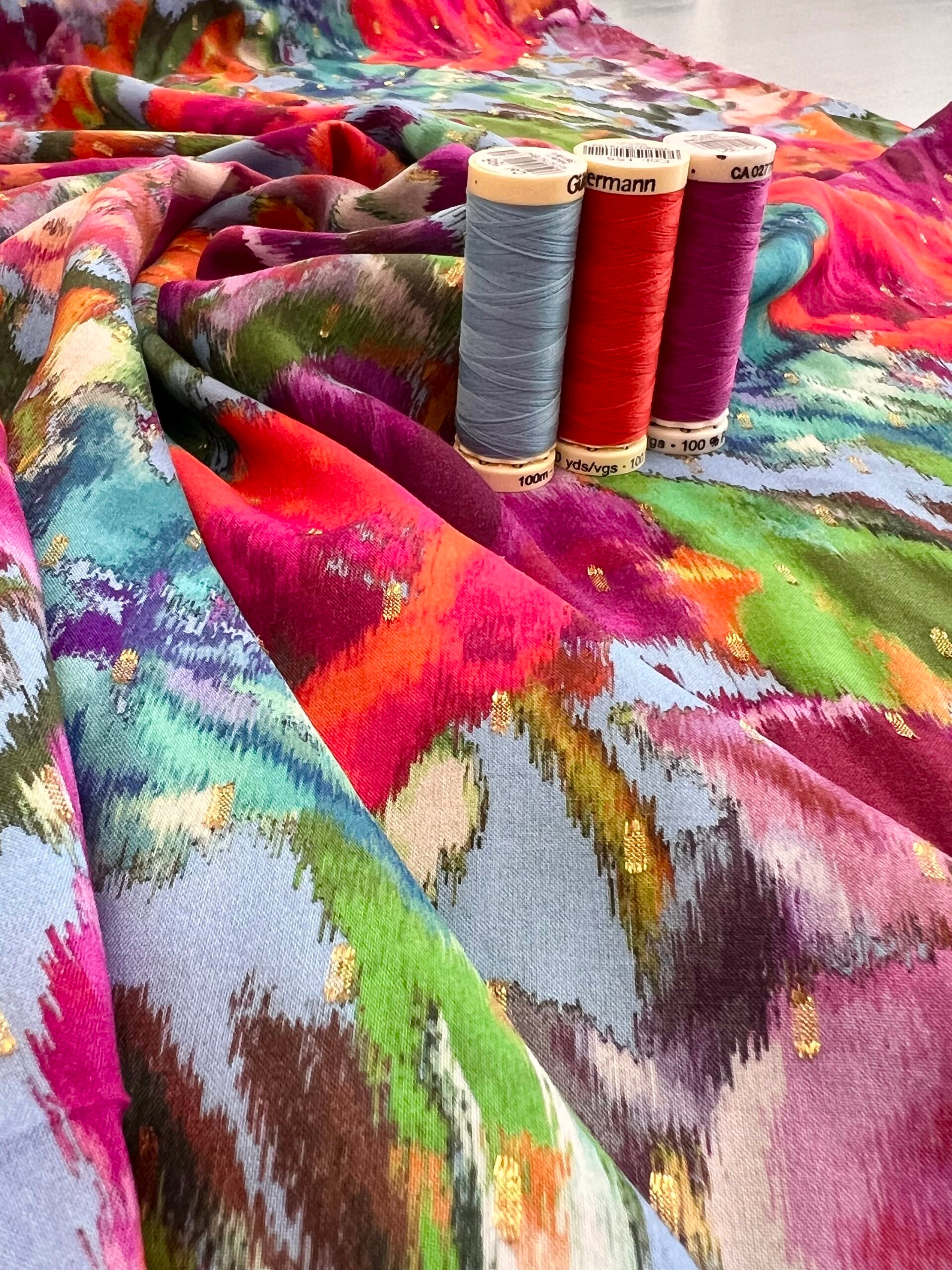 Lady McElroy Hazy Blooms Vienna Viscose Lawn 50cm Remnant