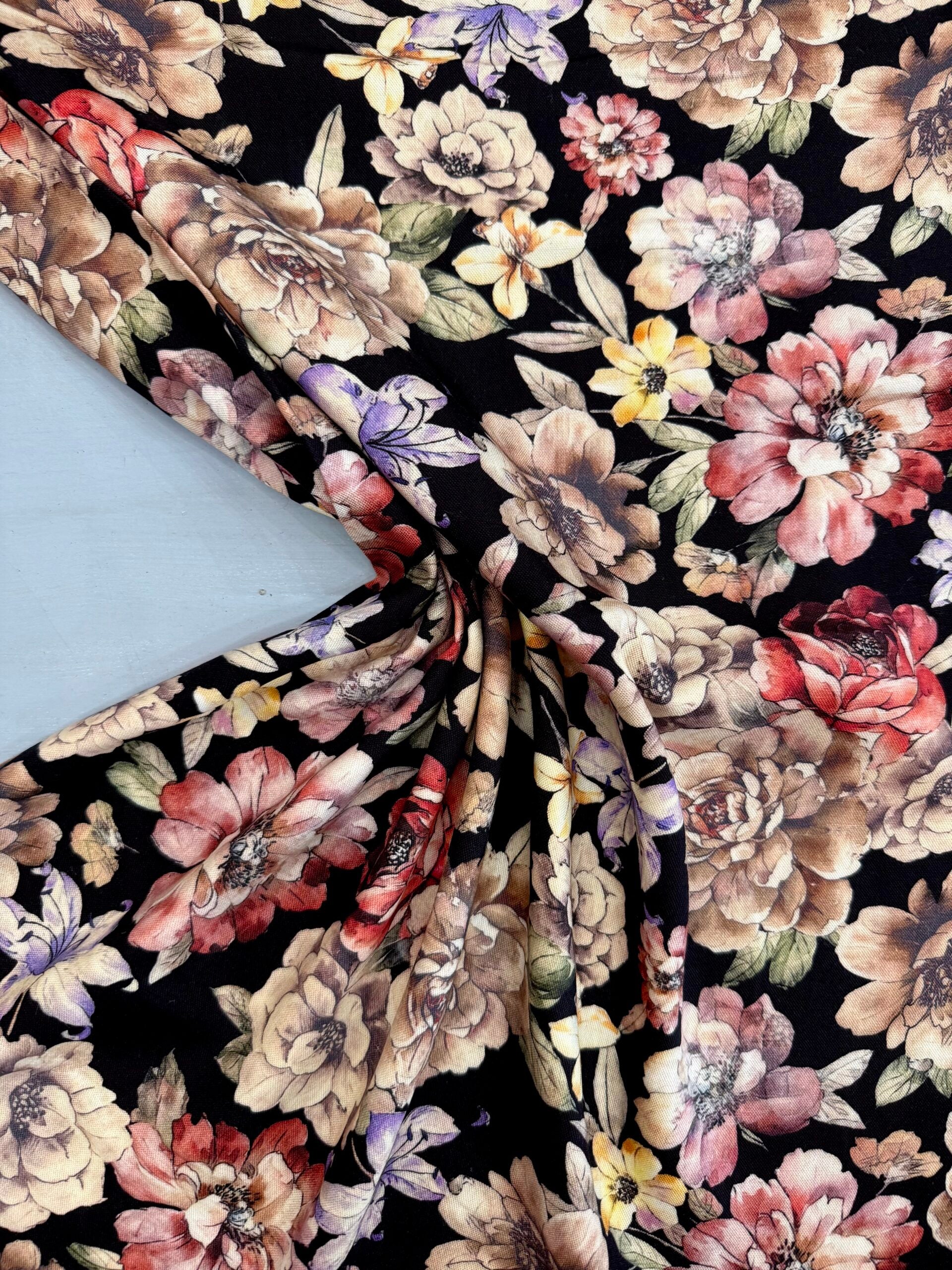 Autumn Rose Viscose Linen Blend