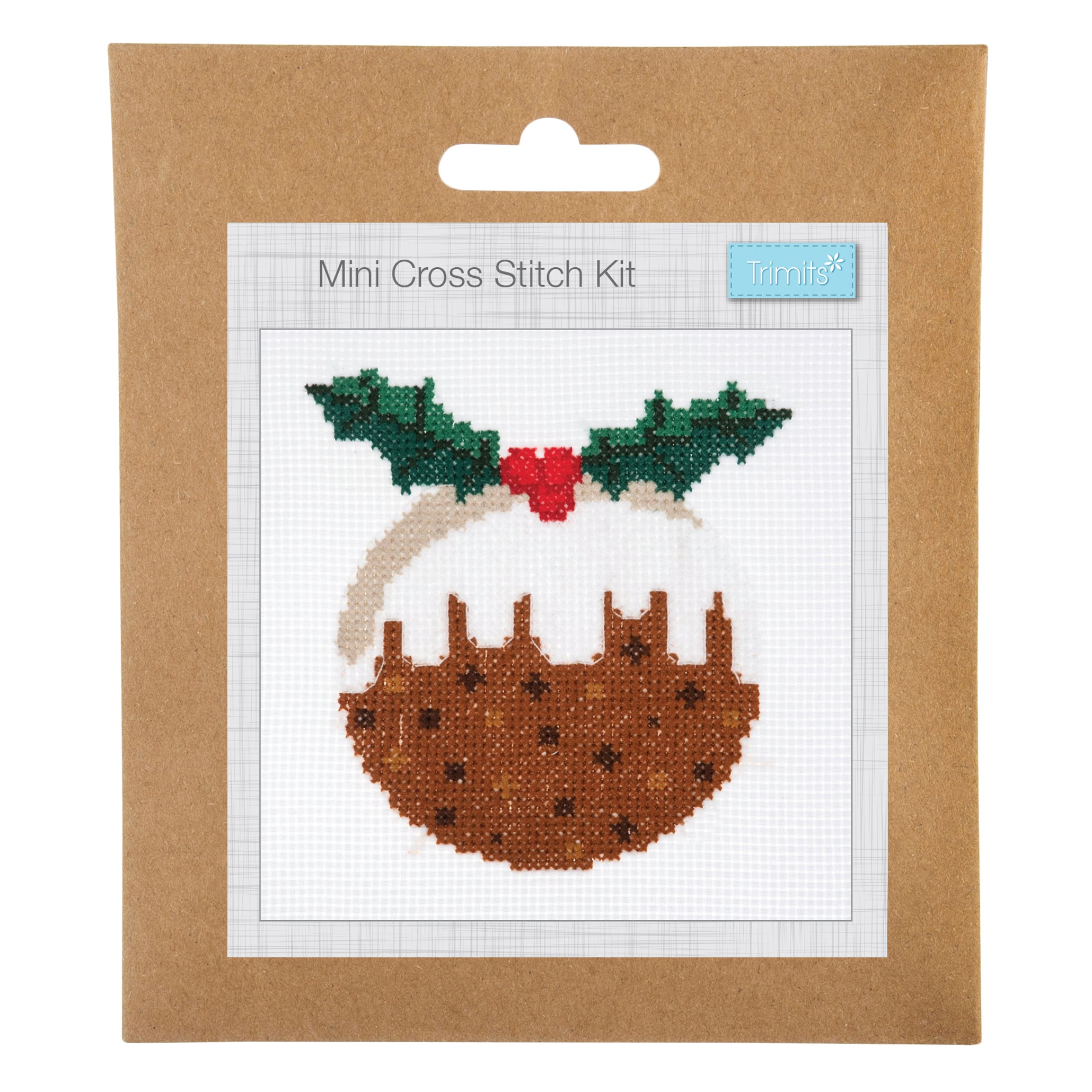 Mini Cross Stitch Kit - Christmas Pudding