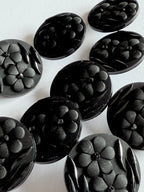 Black Flower Shank Buttons