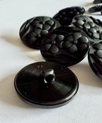 Black Flower Shank Buttons