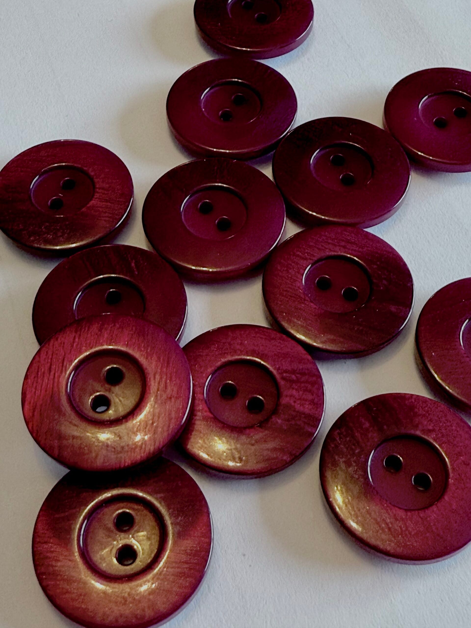 Burgundy 2 Hole Chunky Buttons 18mm | 23mm