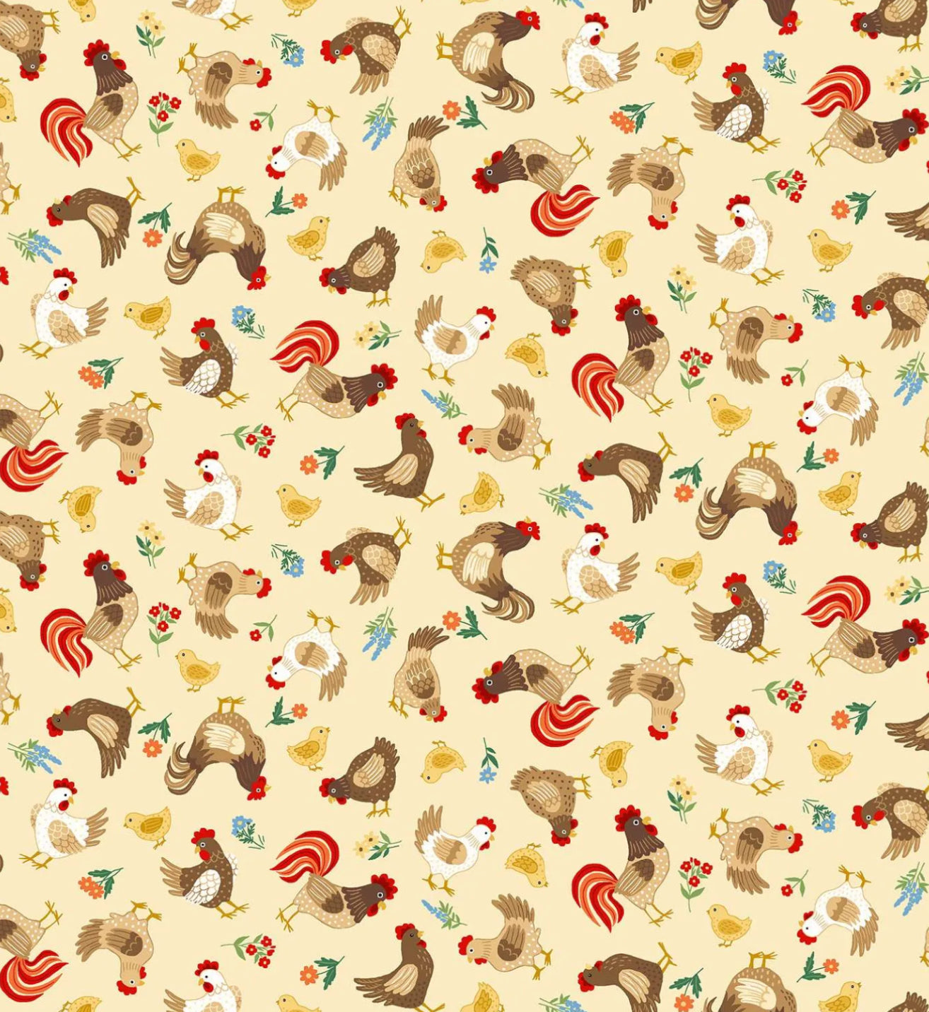 Fun On The Farm Chickens Cream 070/Q By Makower UK