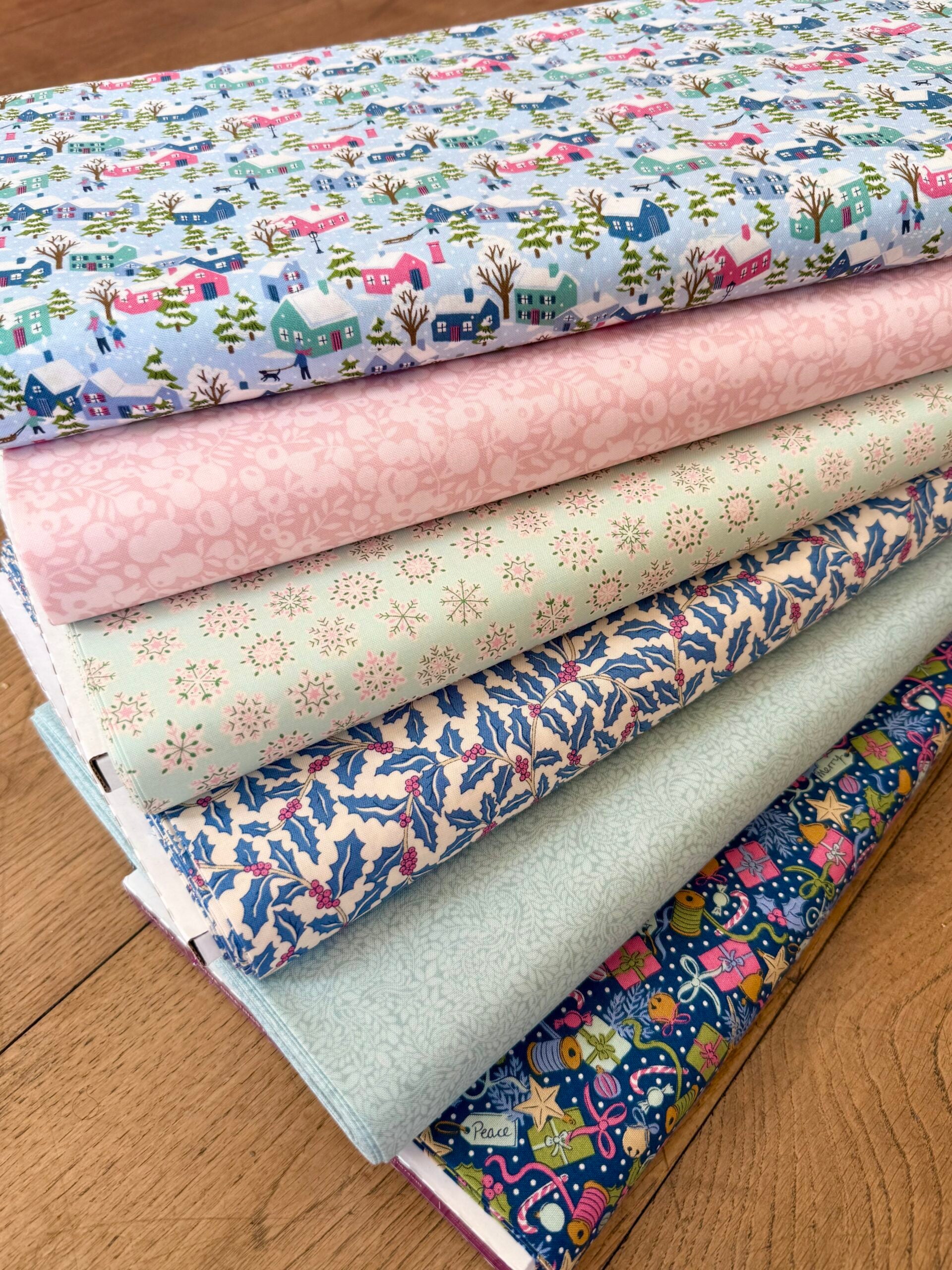 Liberty Quilting Cotton - Festive Greetings - Festive Village 430C