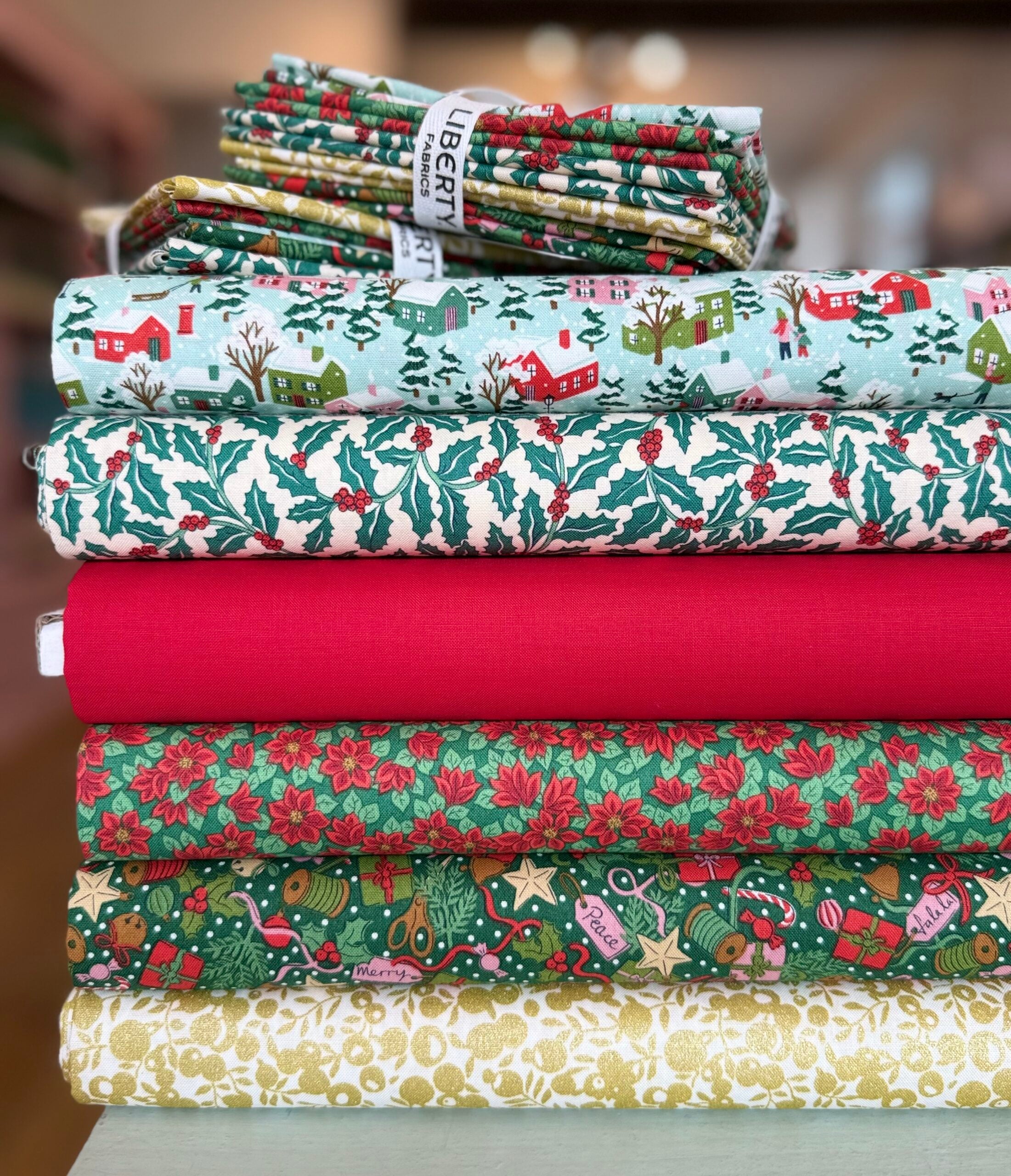 Liberty Festive Greetings Quilting Cotton - 5 Fat Quarter Bundle