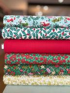 Liberty Quilting Cotton - Festive Greetings - Peaceful Poinsettias 434A