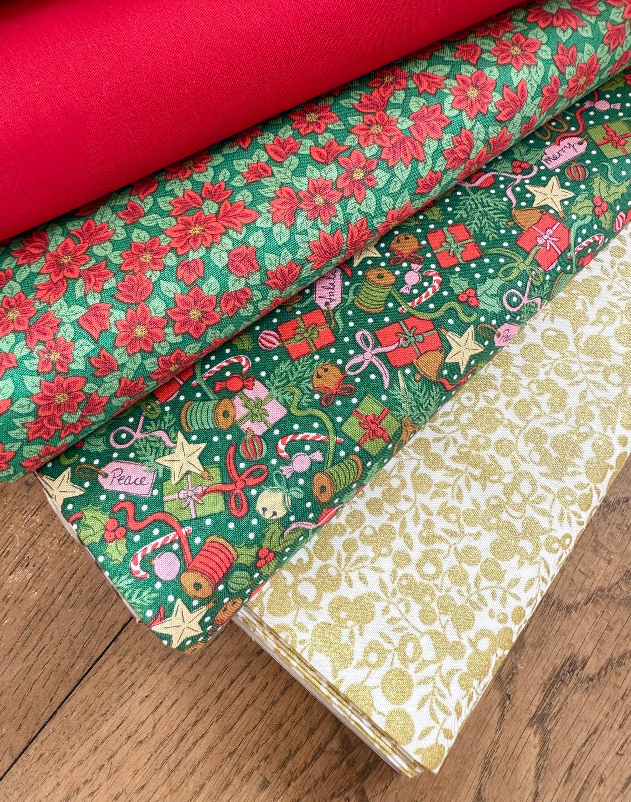 Liberty Quilting Cotton - Festive Greetings - Swirling Holly 432A