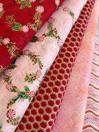 Robert Kaufman Holiday Flourish - Peppermint Twist Camellia