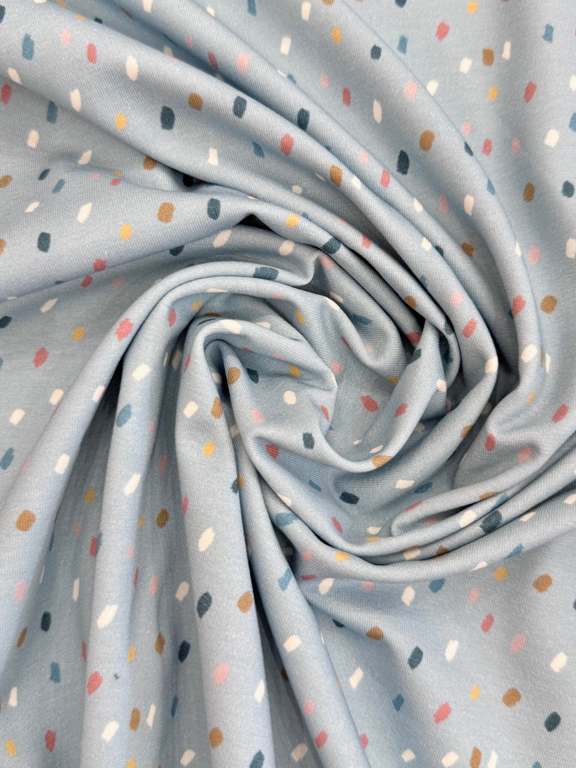 Pale Blue Dash Cotton Jersey By Stof Of Denmark