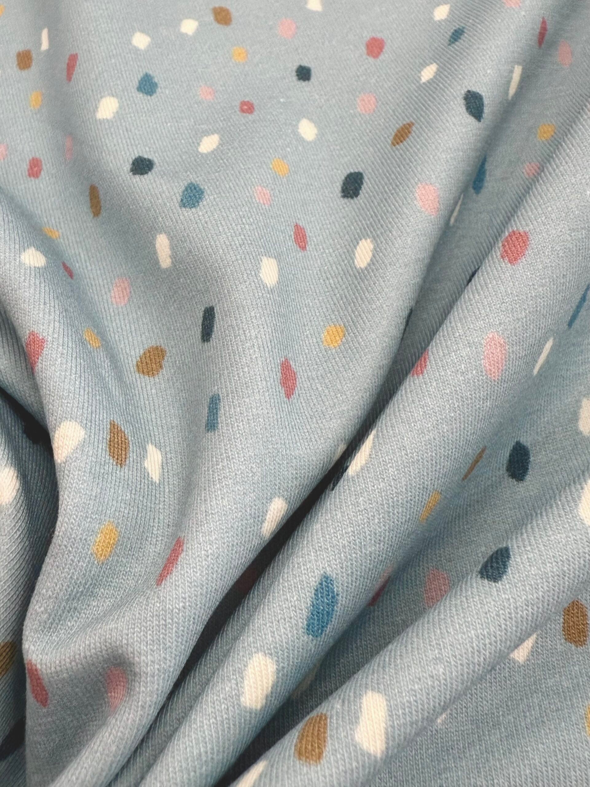 Pale Blue Dash Cotton Jersey By Stof Of Denmark