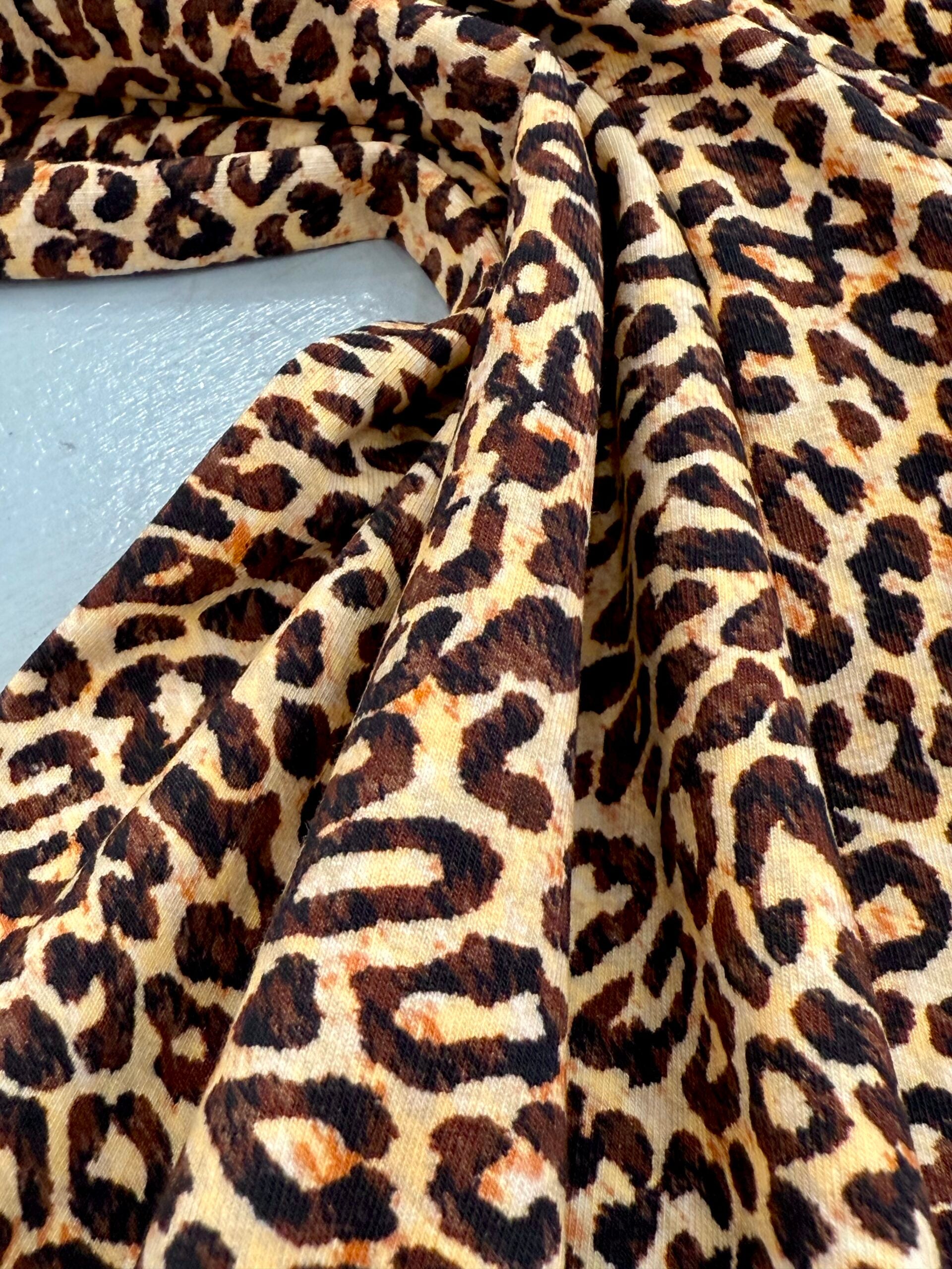 Leopard Cotton Jersey By Stof Of Denmark 1.15 Metre Remnant