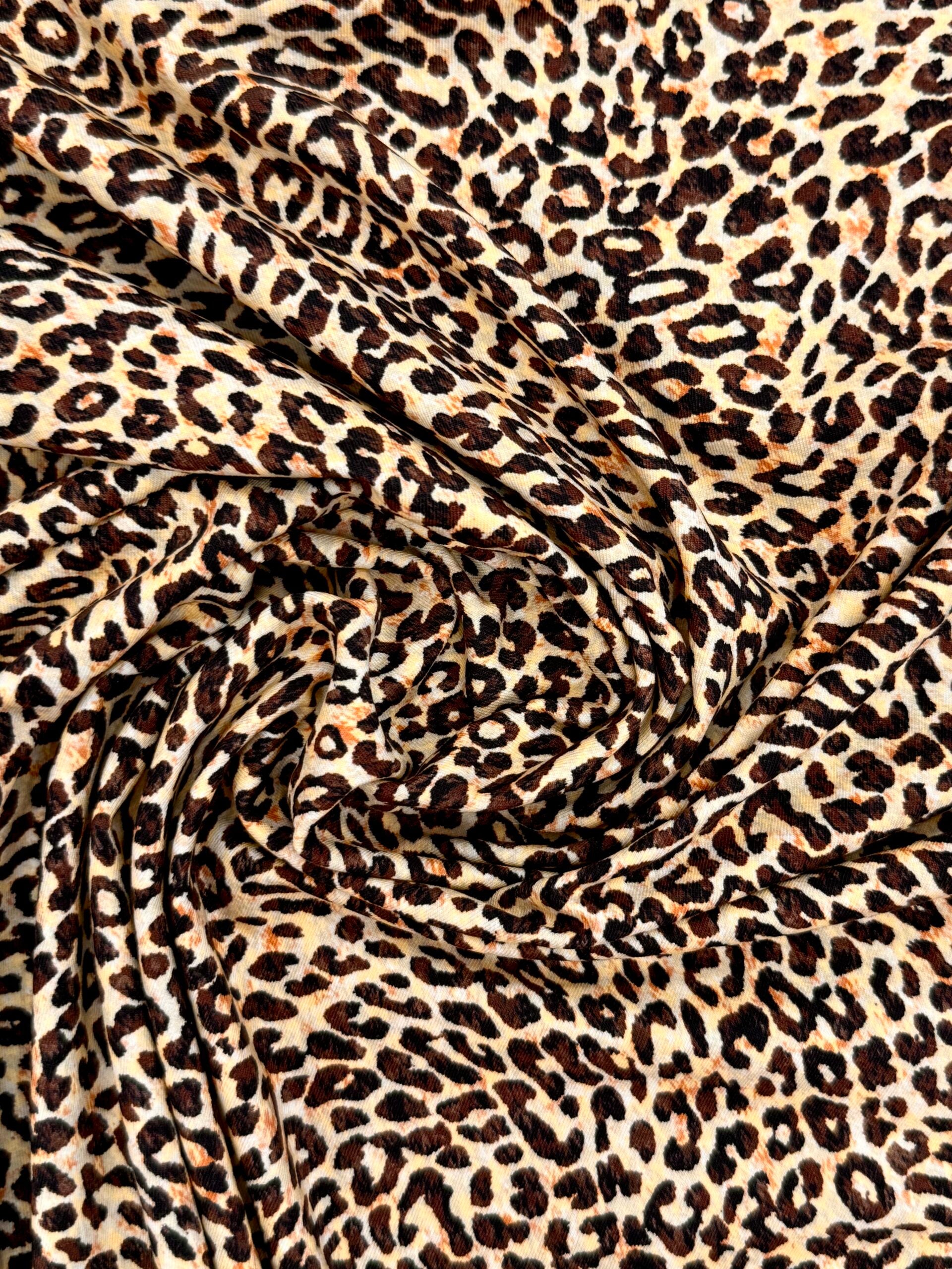 Leopard Cotton Jersey By Stof Of Denmark 1.15 Metre Remnant