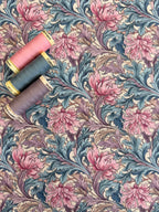 William Morris Pink And Blue Acanthus Poplin By Rose And Hubble