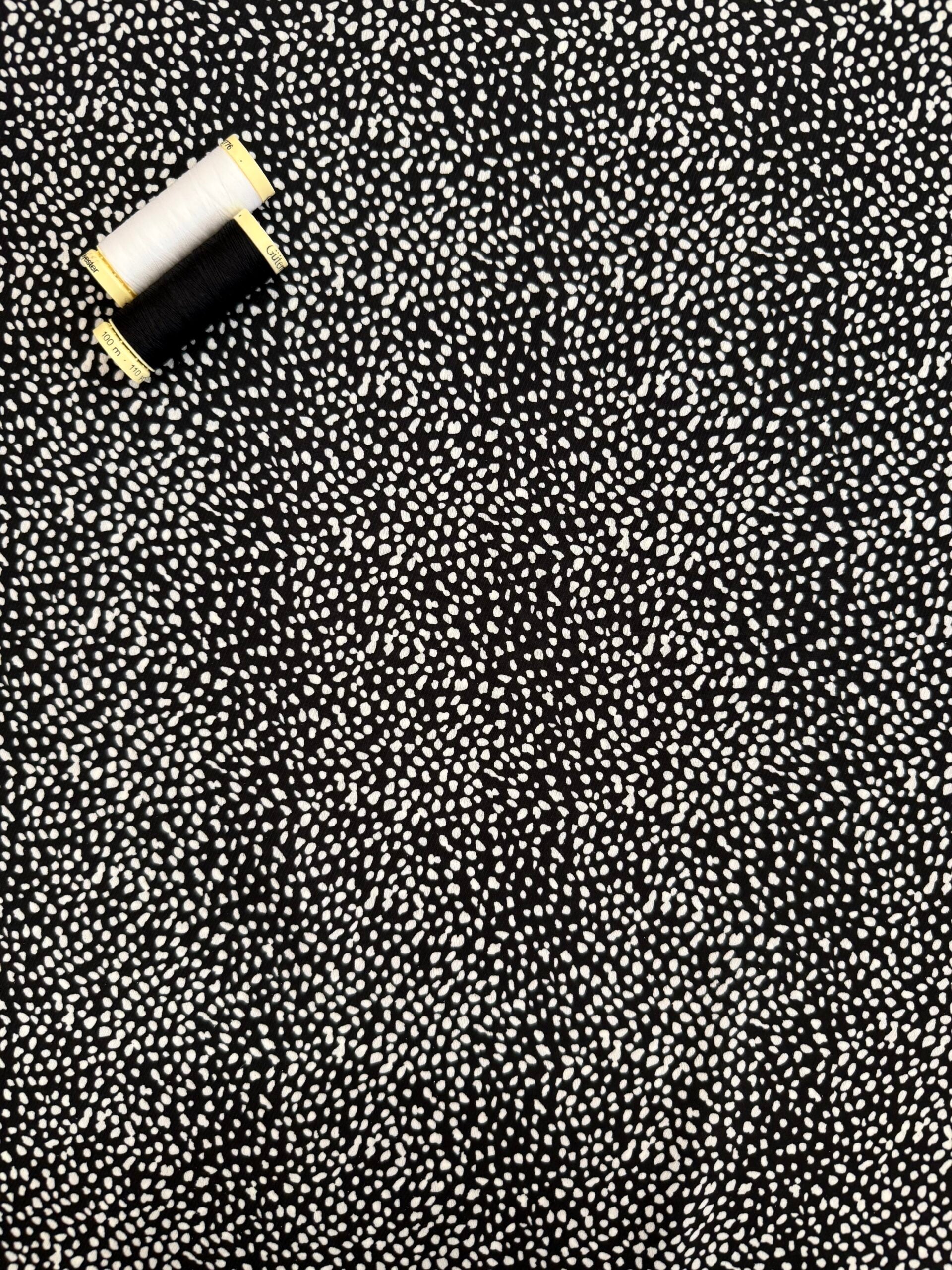 Black With White Dots Silky