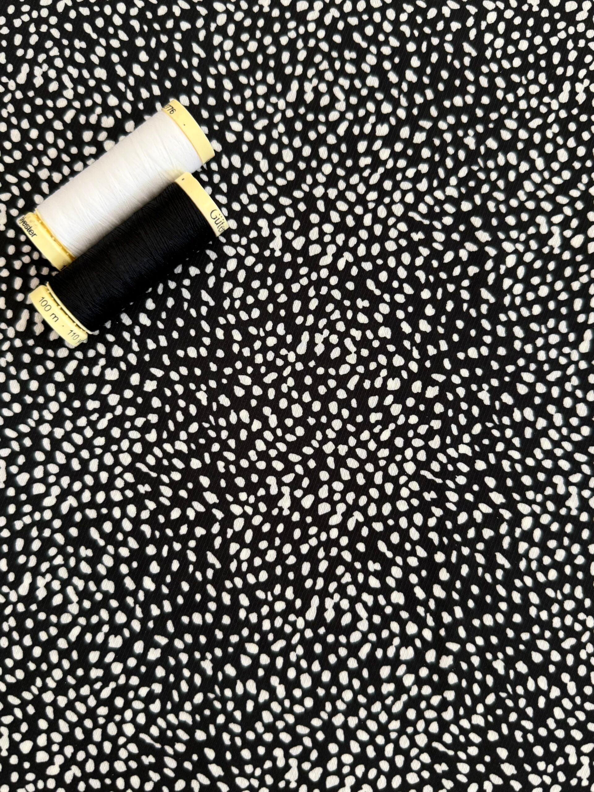 Black With White Dots Silky