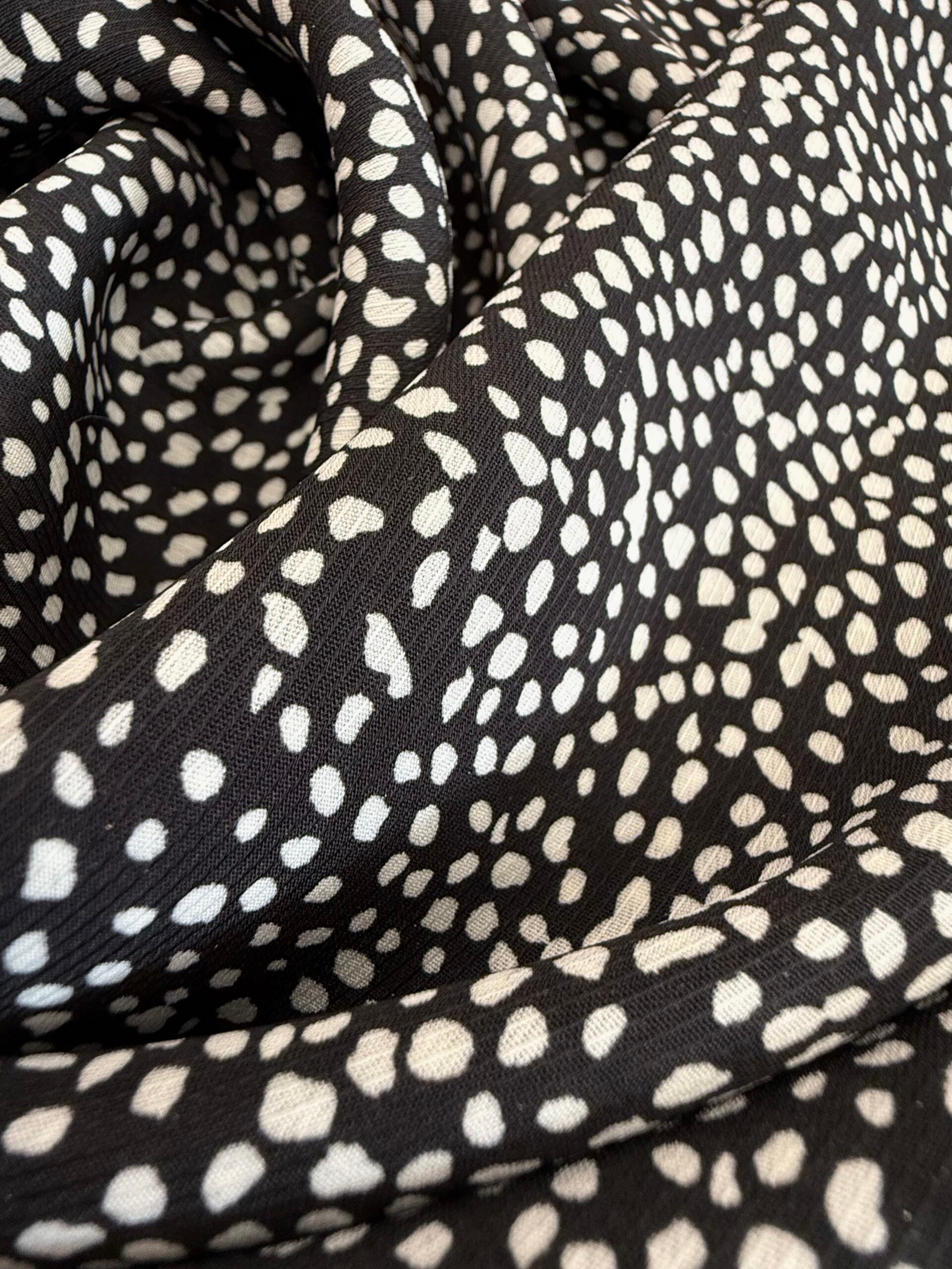 Black With White Dots Silky