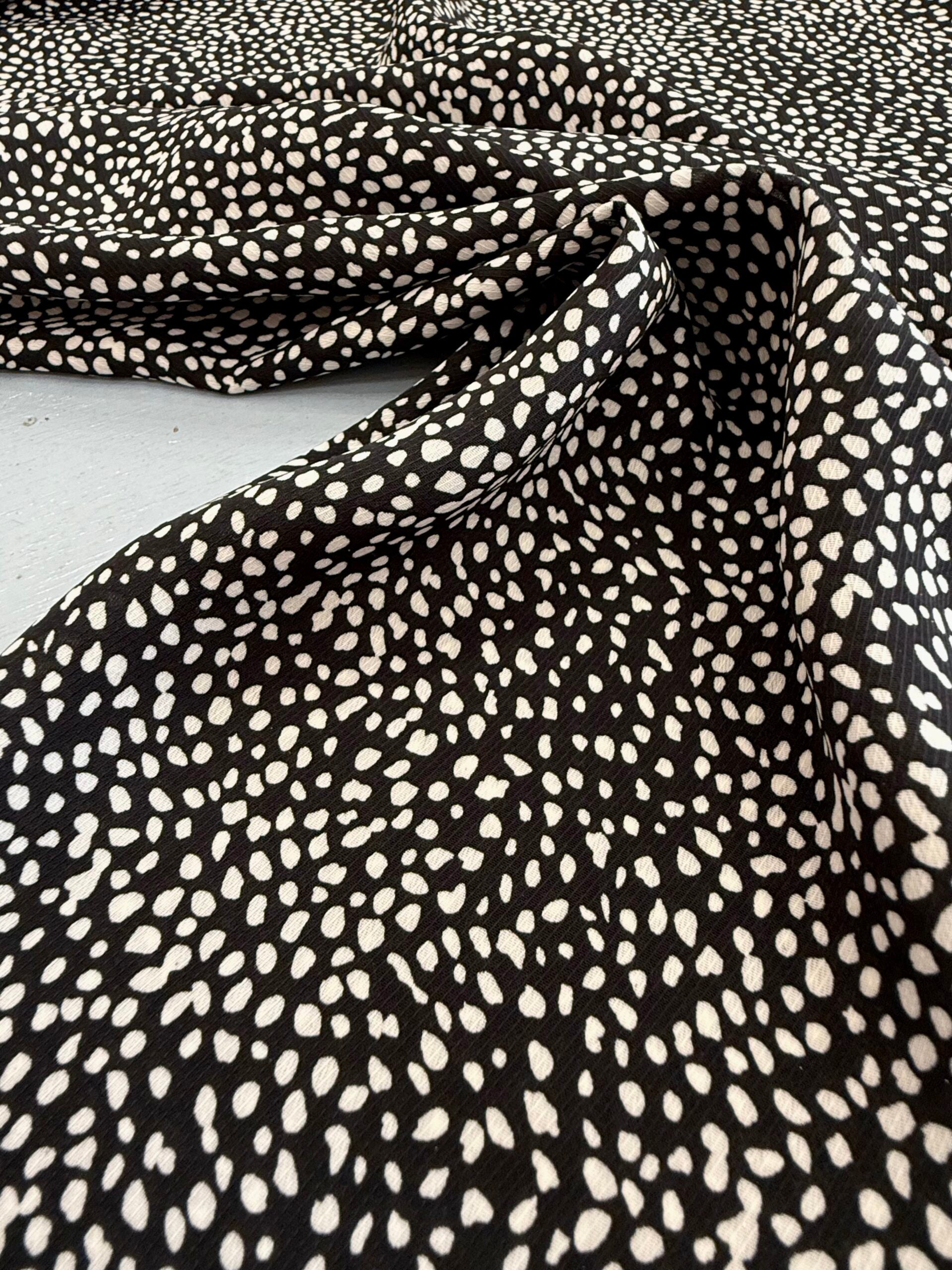 Black With White Dots Silky