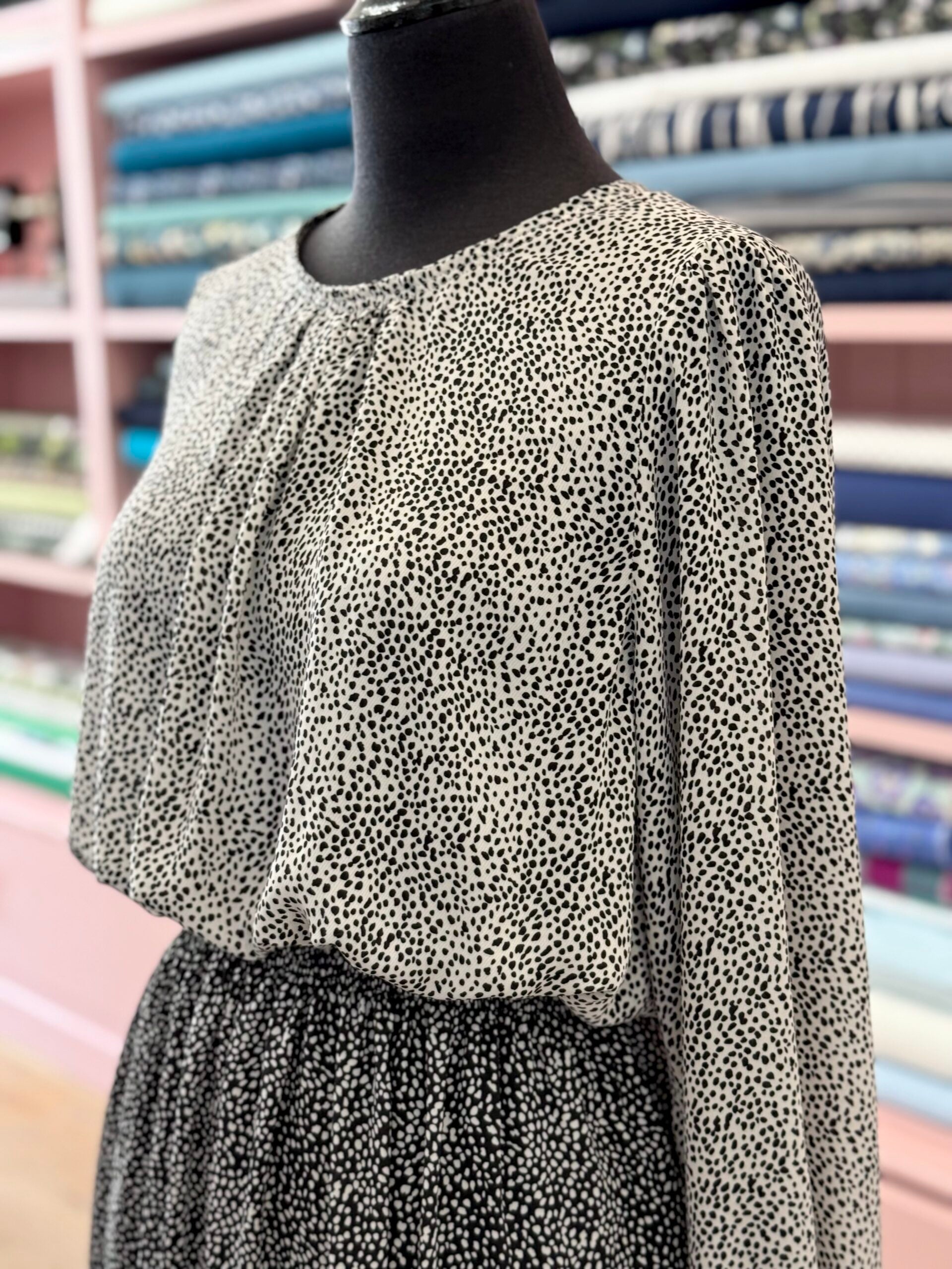 White With Black Dots Silky