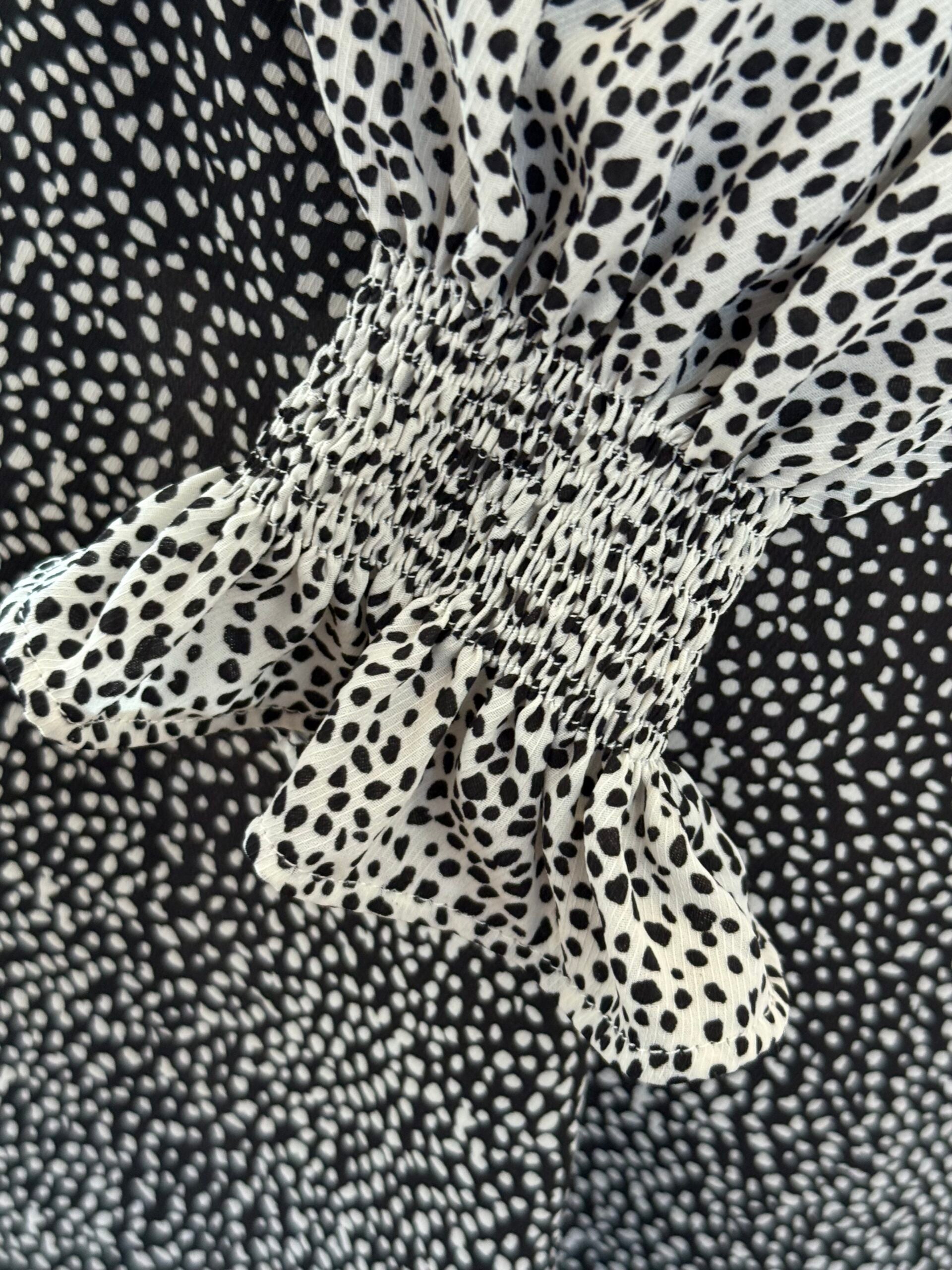 White With Black Dots Silky