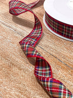16 mm Red Tartan Ribbon