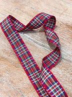 16 mm Red Tartan Ribbon
