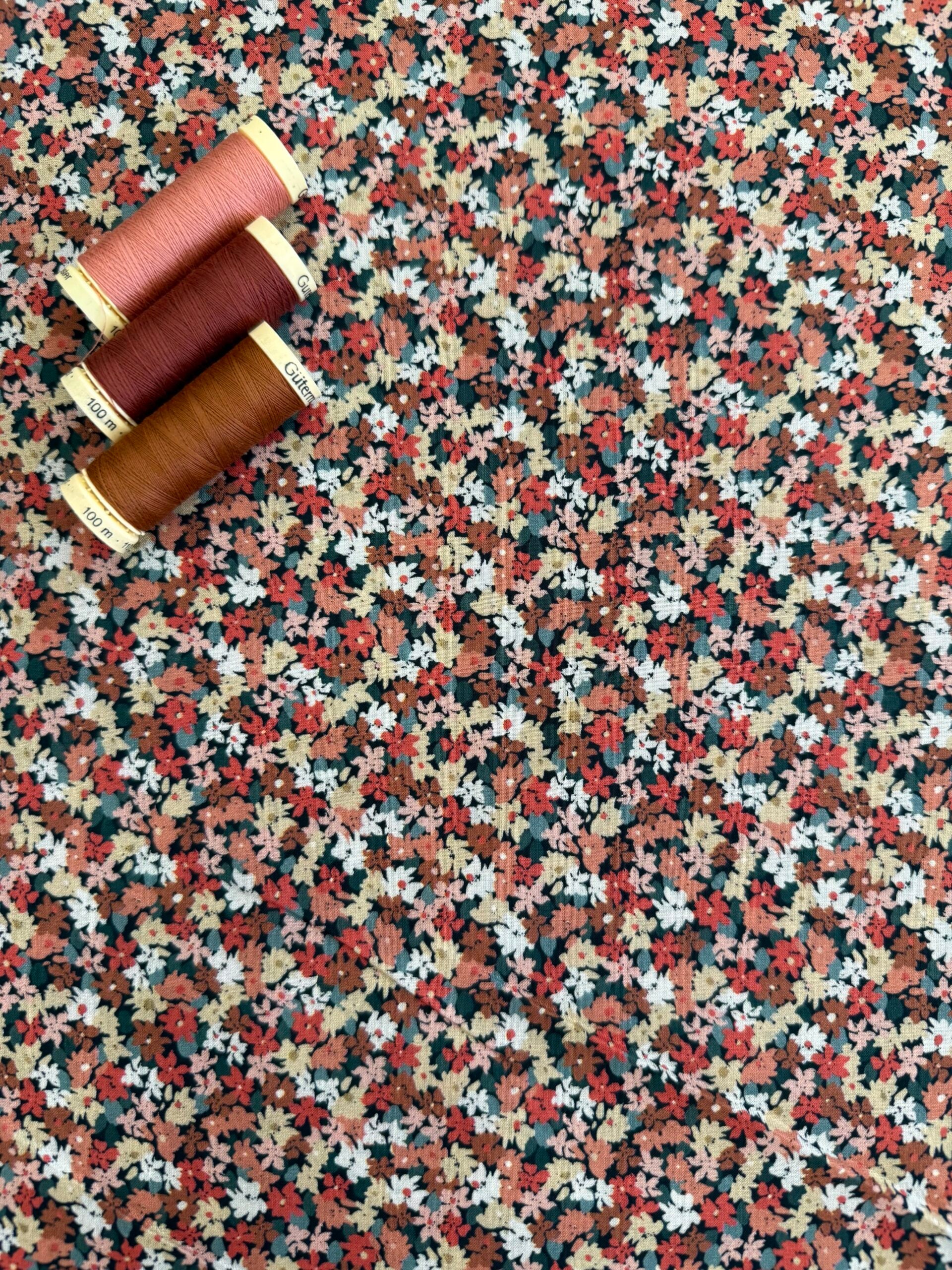 Gingerbread Flowers Cotton Lawn