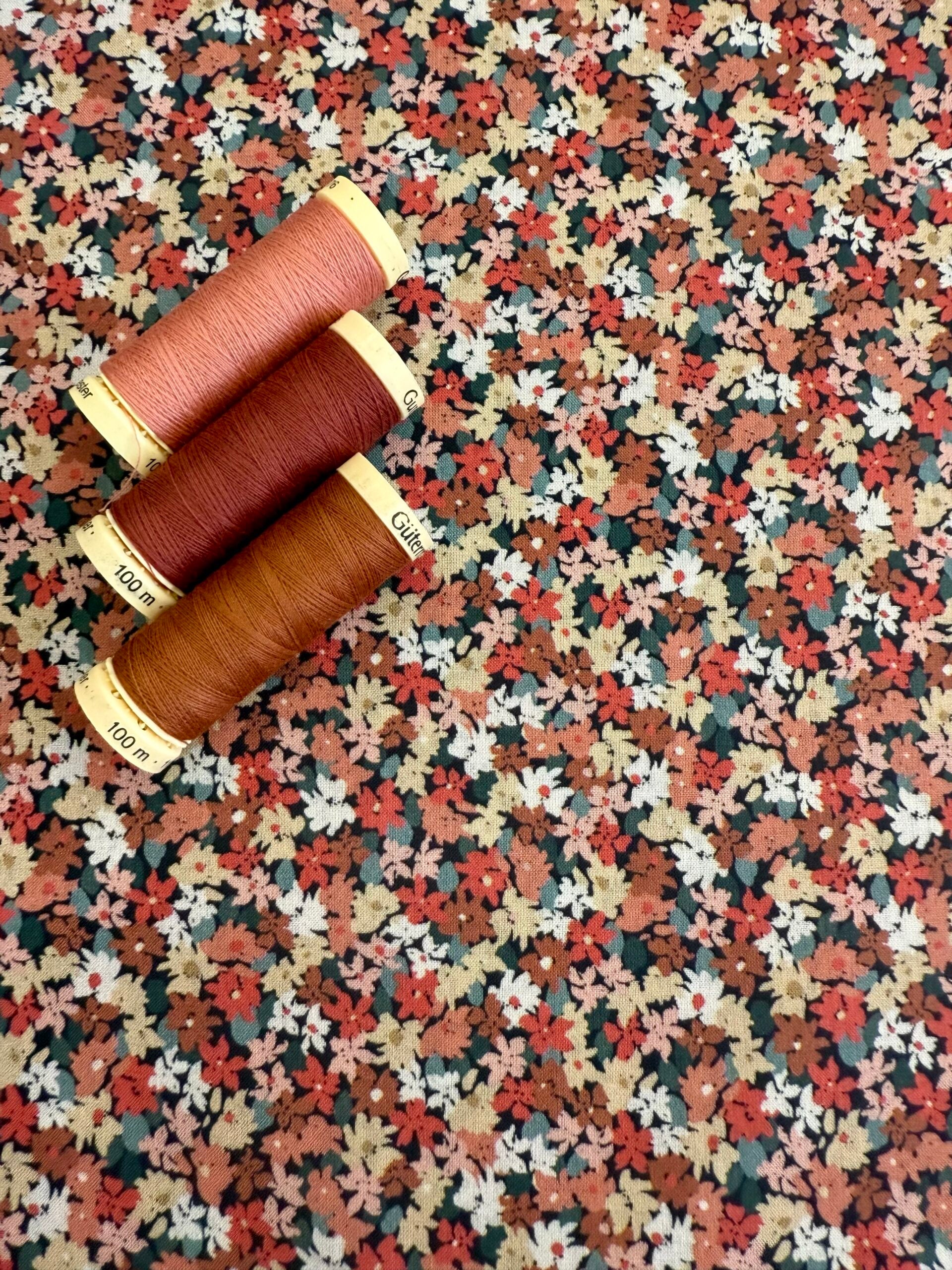 Gingerbread Flowers Cotton Lawn