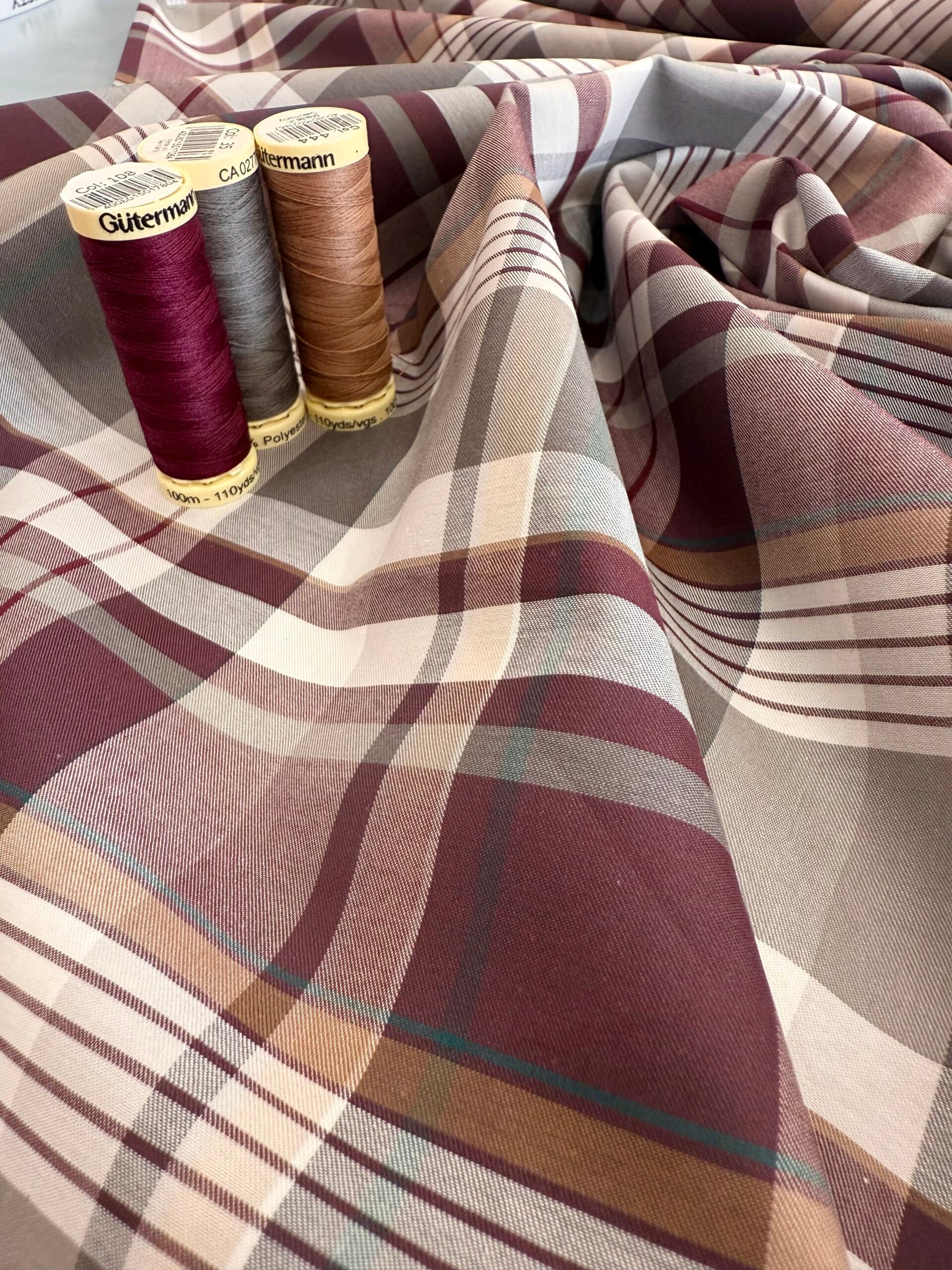 Berry Check Cotton 70cm Remnant