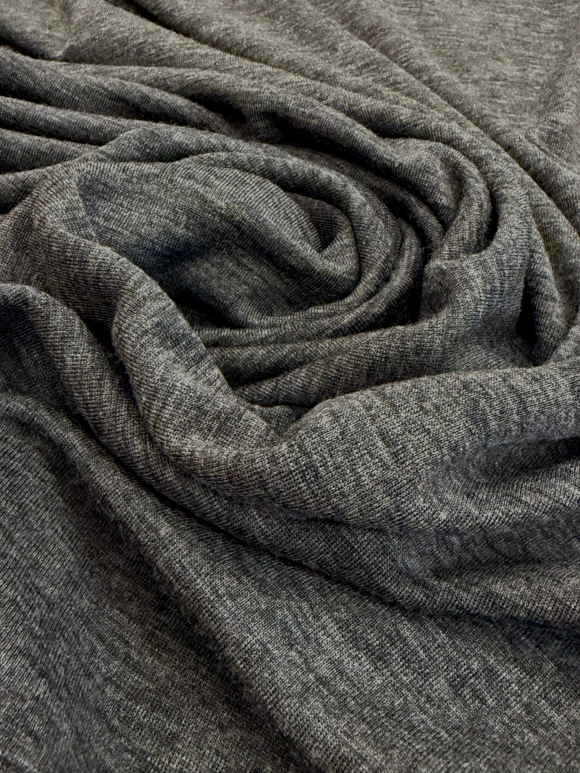 Dark Grey Merino Wool Jersey Knit