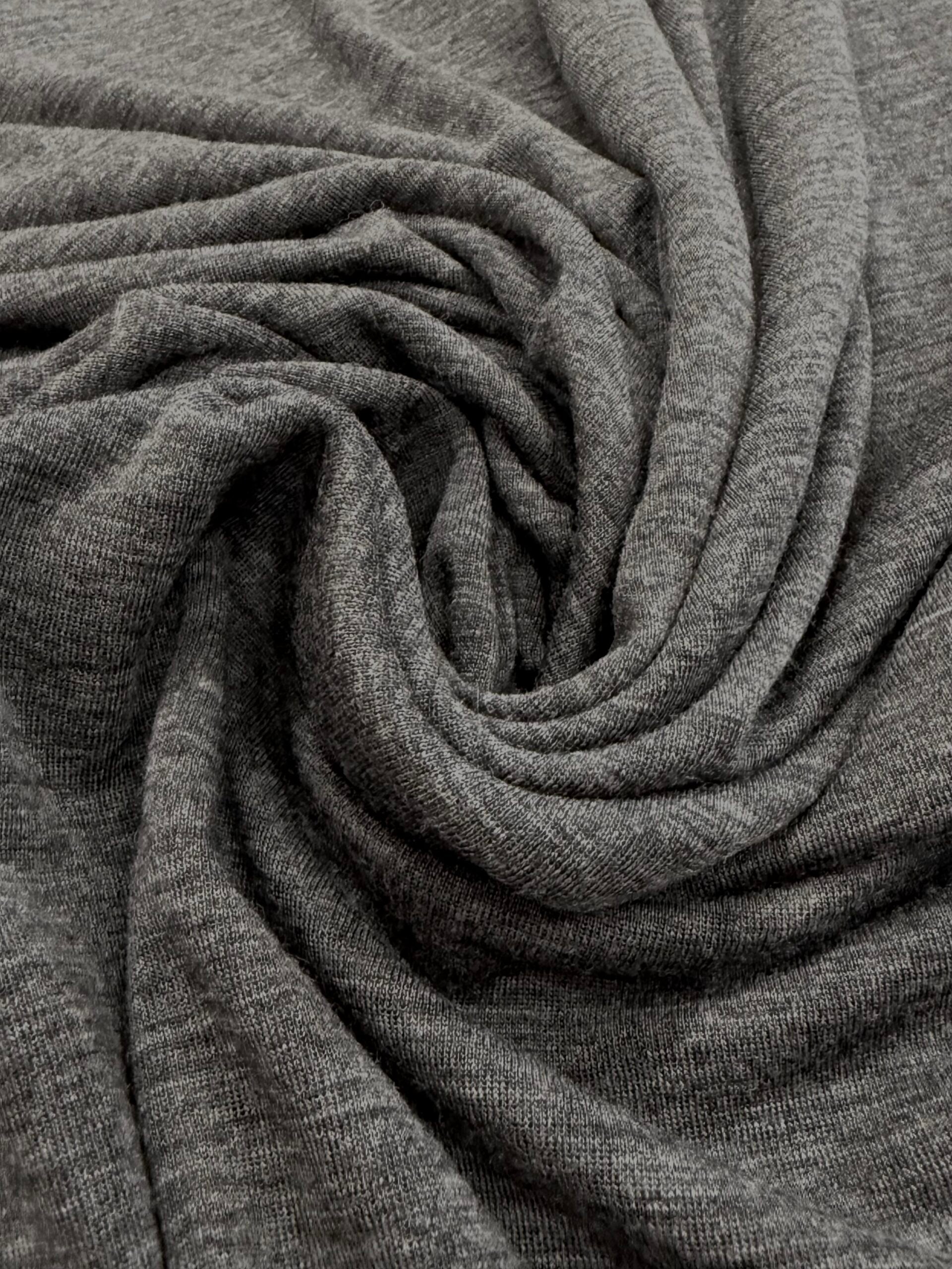 Dark Grey Merino Wool Jersey Knit