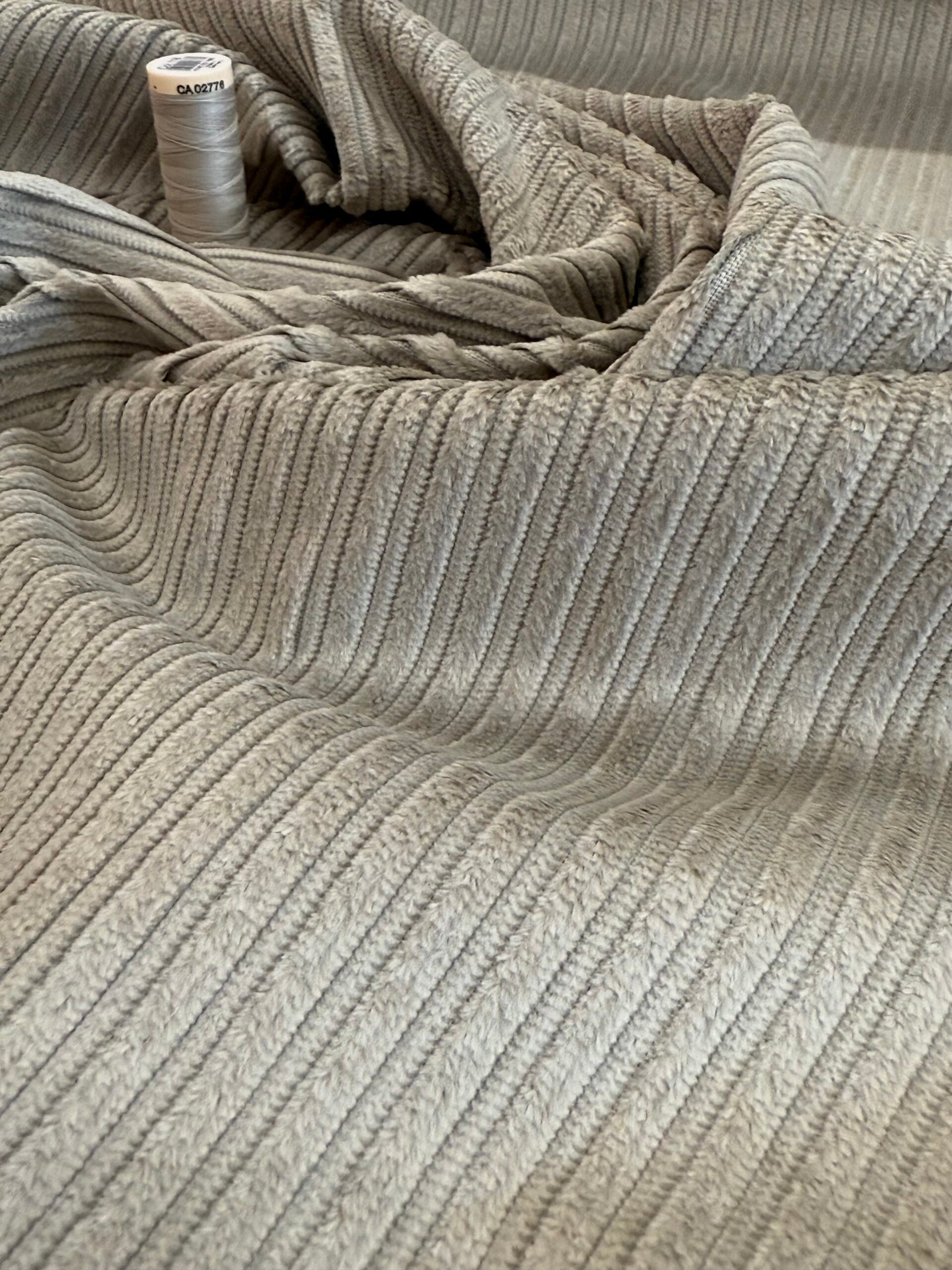 Pigeon Gray Cotton Washed Jumbo Corduroy