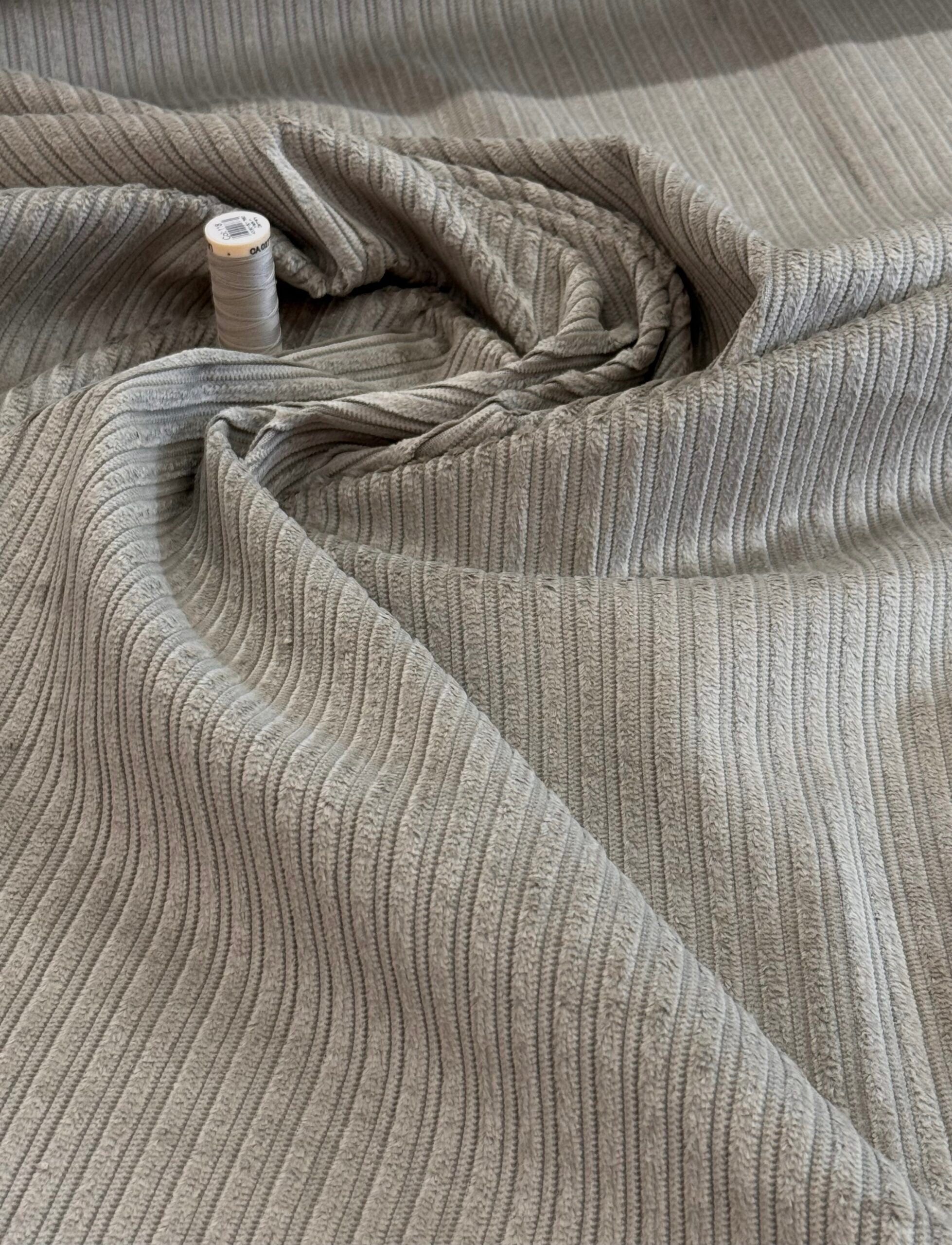 Pigeon Gray Cotton Washed Jumbo Corduroy