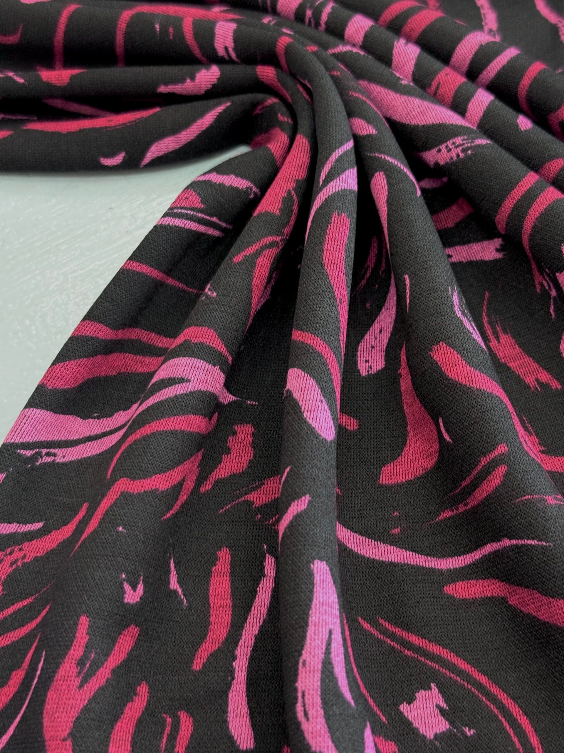 Swirl Modal Feel Jersey Knit - Magenta