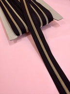 Continuous Zip No 5 (6mm) Nylon - Black/Brass