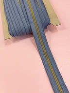 Continuous Zip No 5 (6mm) Nylon - Denim/Gold