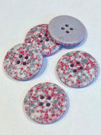 Eco Conscious Pink And Grey Recycled Scrap Plastic Buttons 25mm
