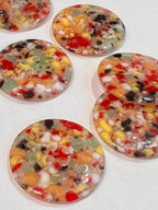 Eco Conscious Multi Recycled Scrap Plastic Buttons 25mm