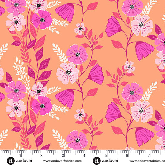 Memories Unfold Vineyard Peach Fuzz 2/1426O By Stephanie Organes For Andover Fabrics