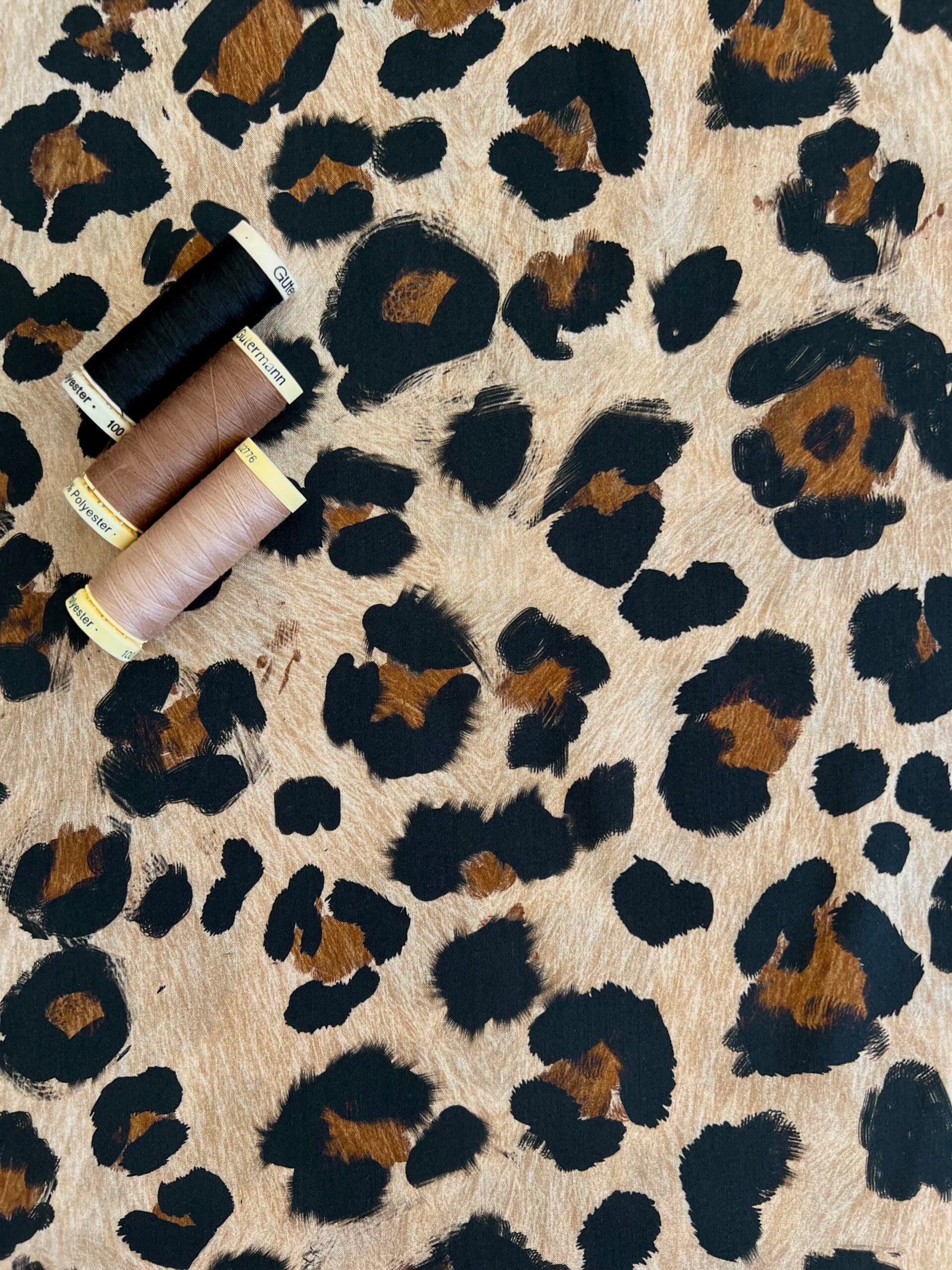 Lady McElroy Kitty Leopard Viscose Challis Lawn