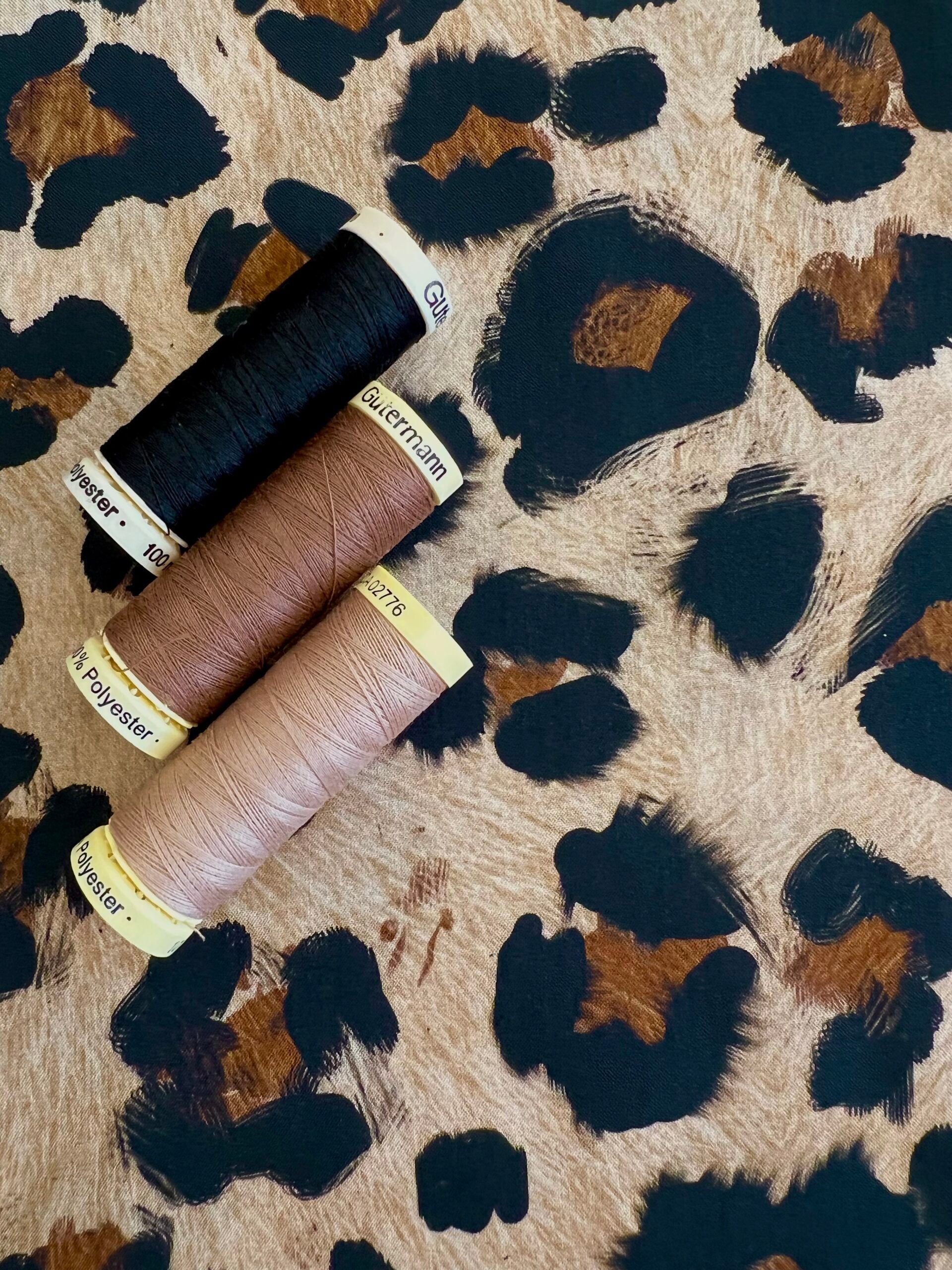 Lady McElroy Kitty Leopard Viscose Challis Lawn